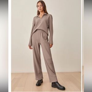 Reformation Yale Waffle Zip and Devin Waffle Pant Set